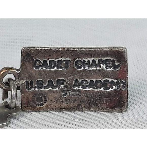 VINTAGE Sterling USAF ACADEMY CHAPEL Silver Bracelet Charm US Air Force - Picture 3 of 7